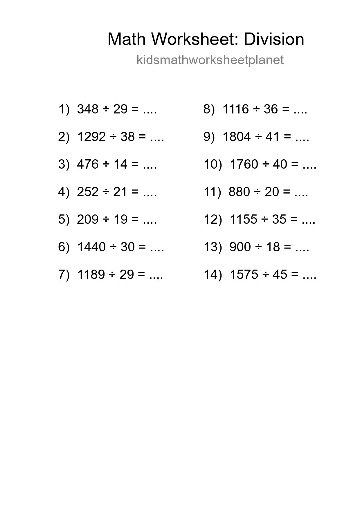 Free 14 Division Math Worksheet For Grade 2 - Part 158