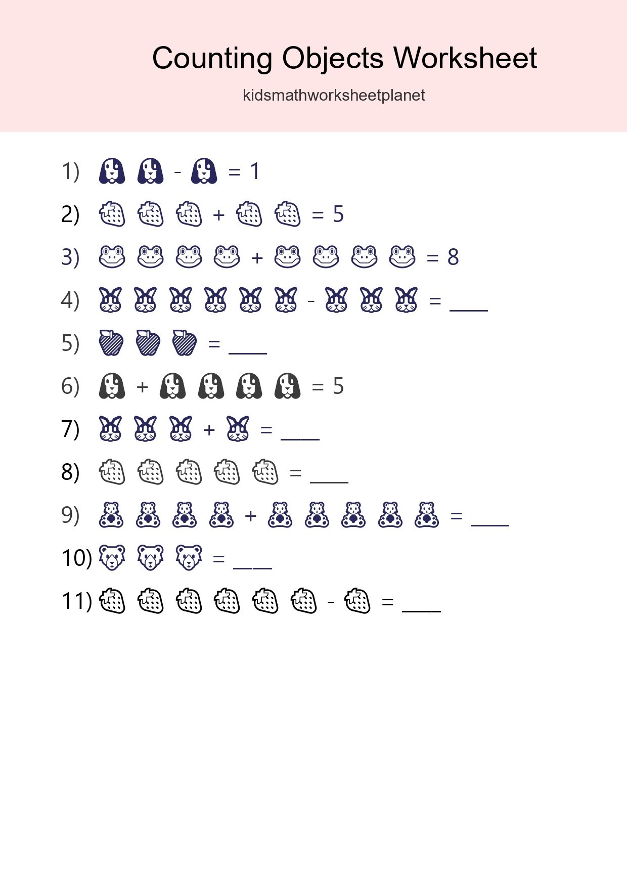 Free Counting Objects Worksheet For Kindergarten - Part 245