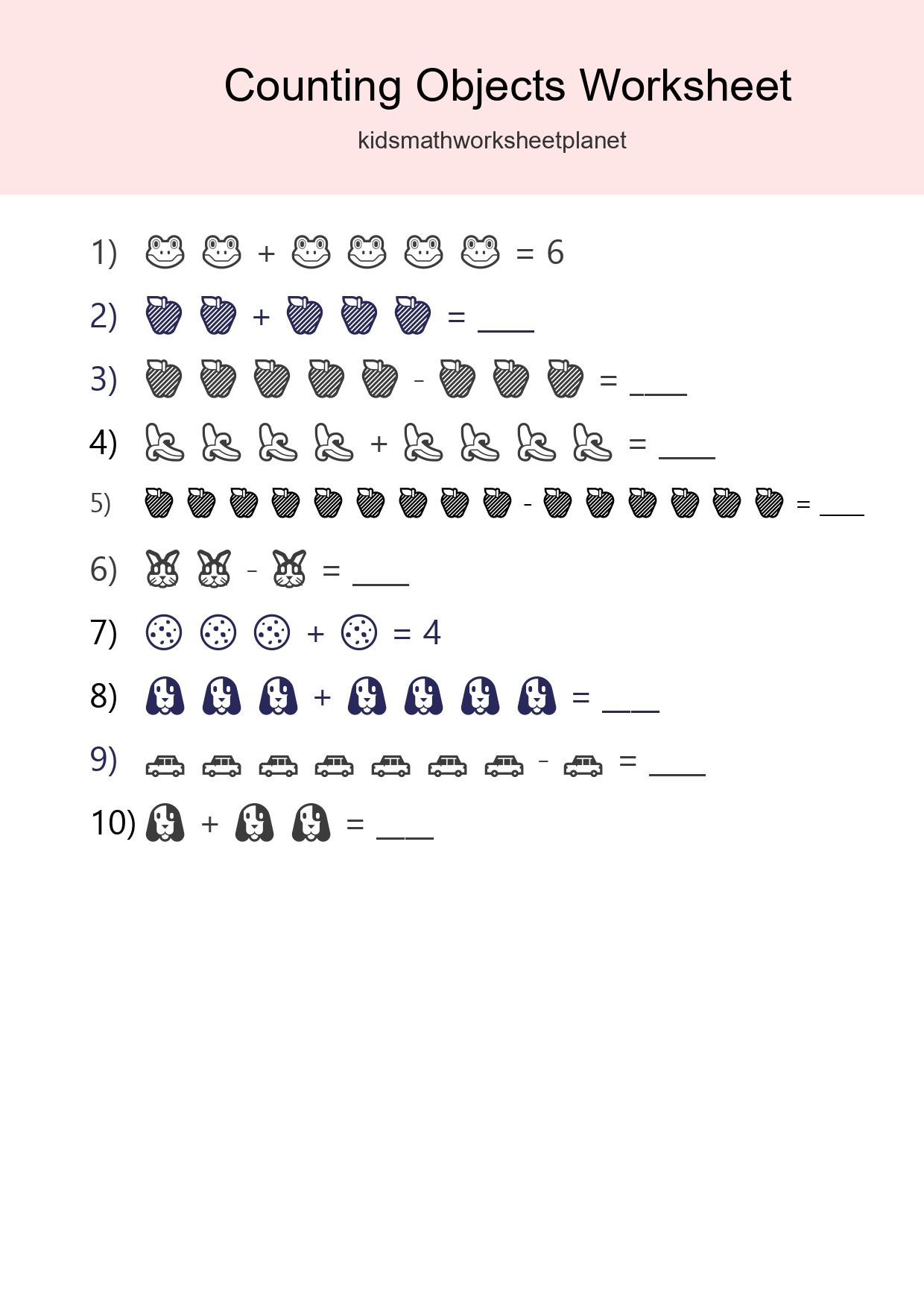 Free Counting Objects Worksheet For Kindergarten - Part 289