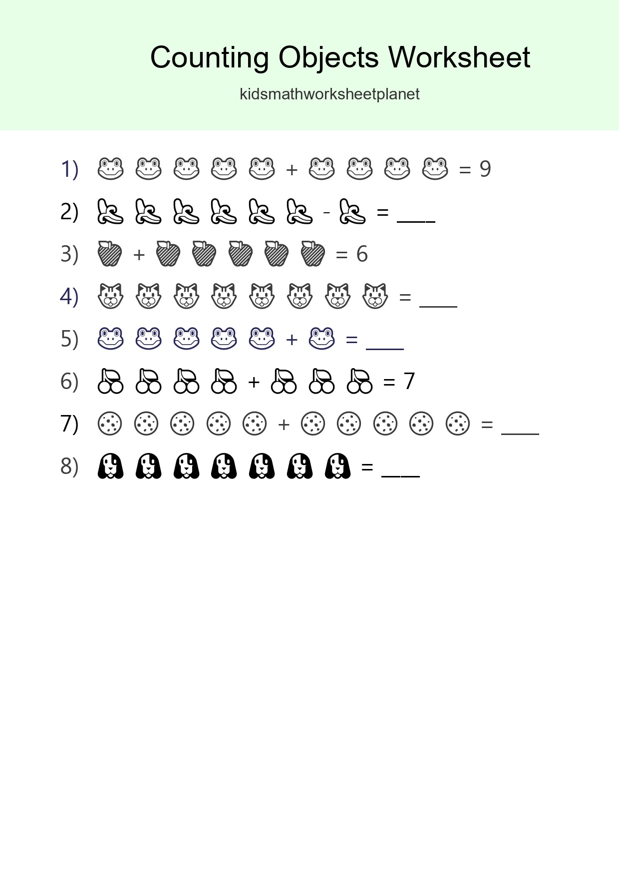 Free Counting Objects Worksheet For Kindergarten Printable - Part 91