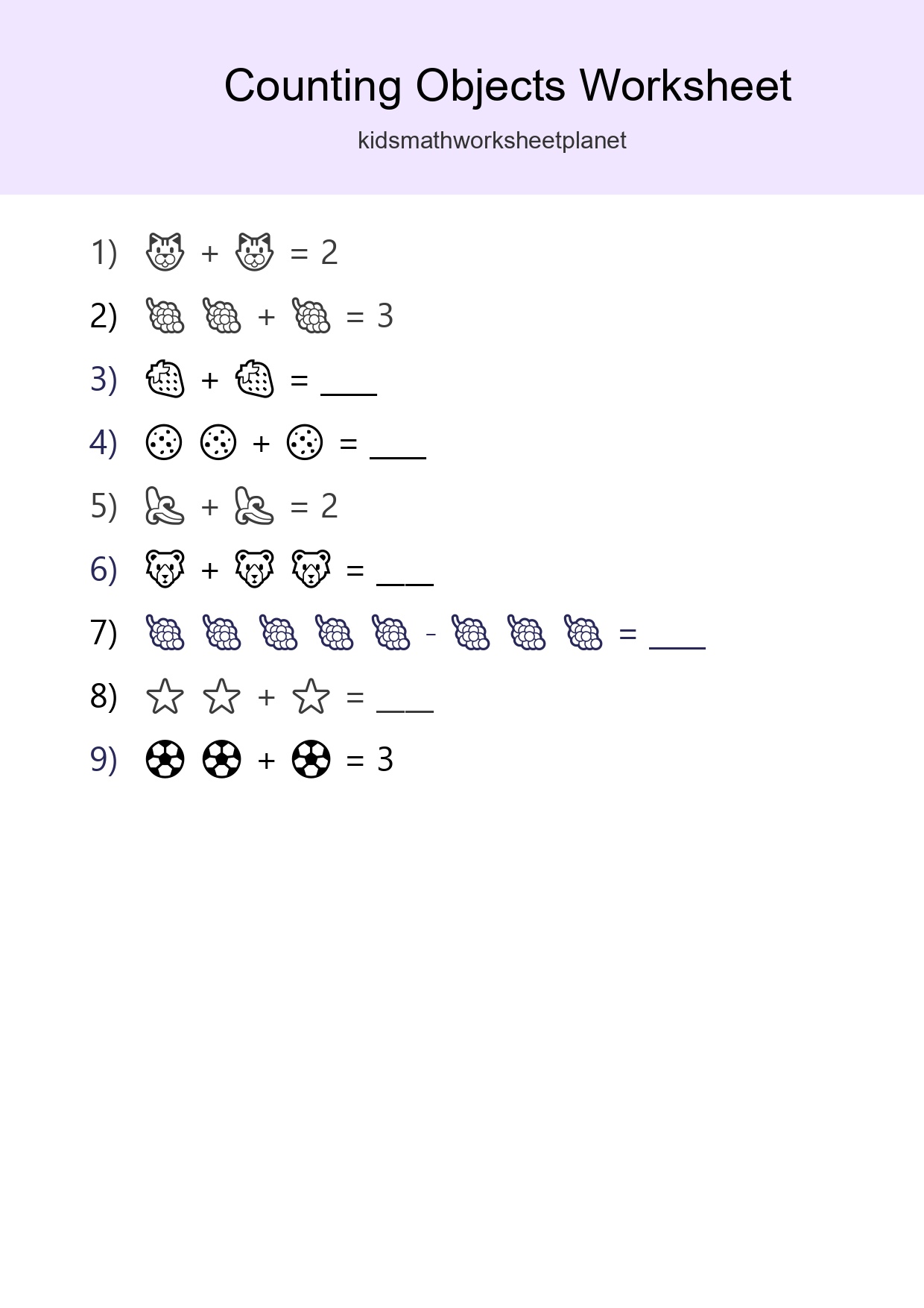 Free Counting Objects Worksheet For Pre-K Printable - Part 157