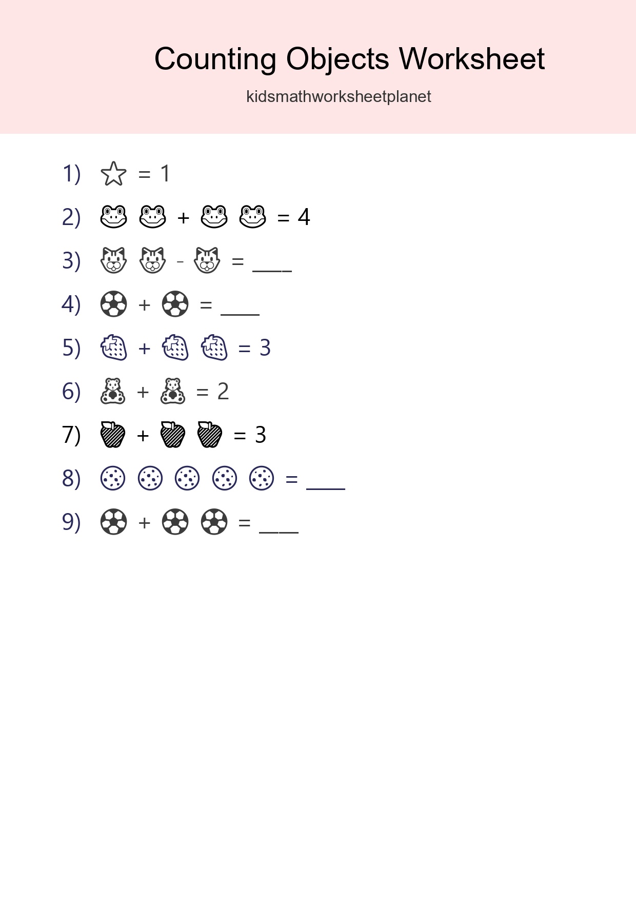 Free Counting Objects Worksheet For Pre-K Printable - Part 300