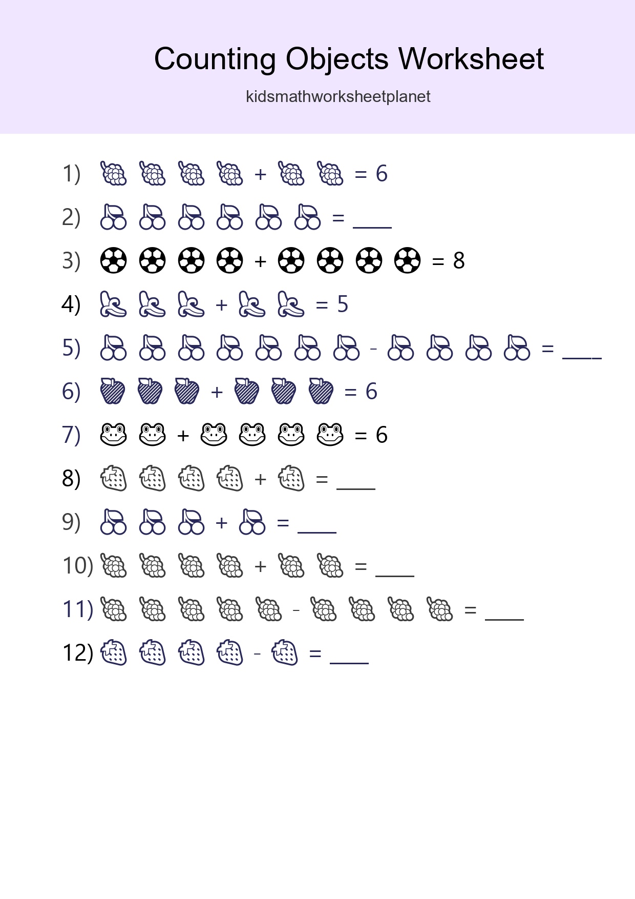 Kindergarten Count The Objects Worksheet - Part 25