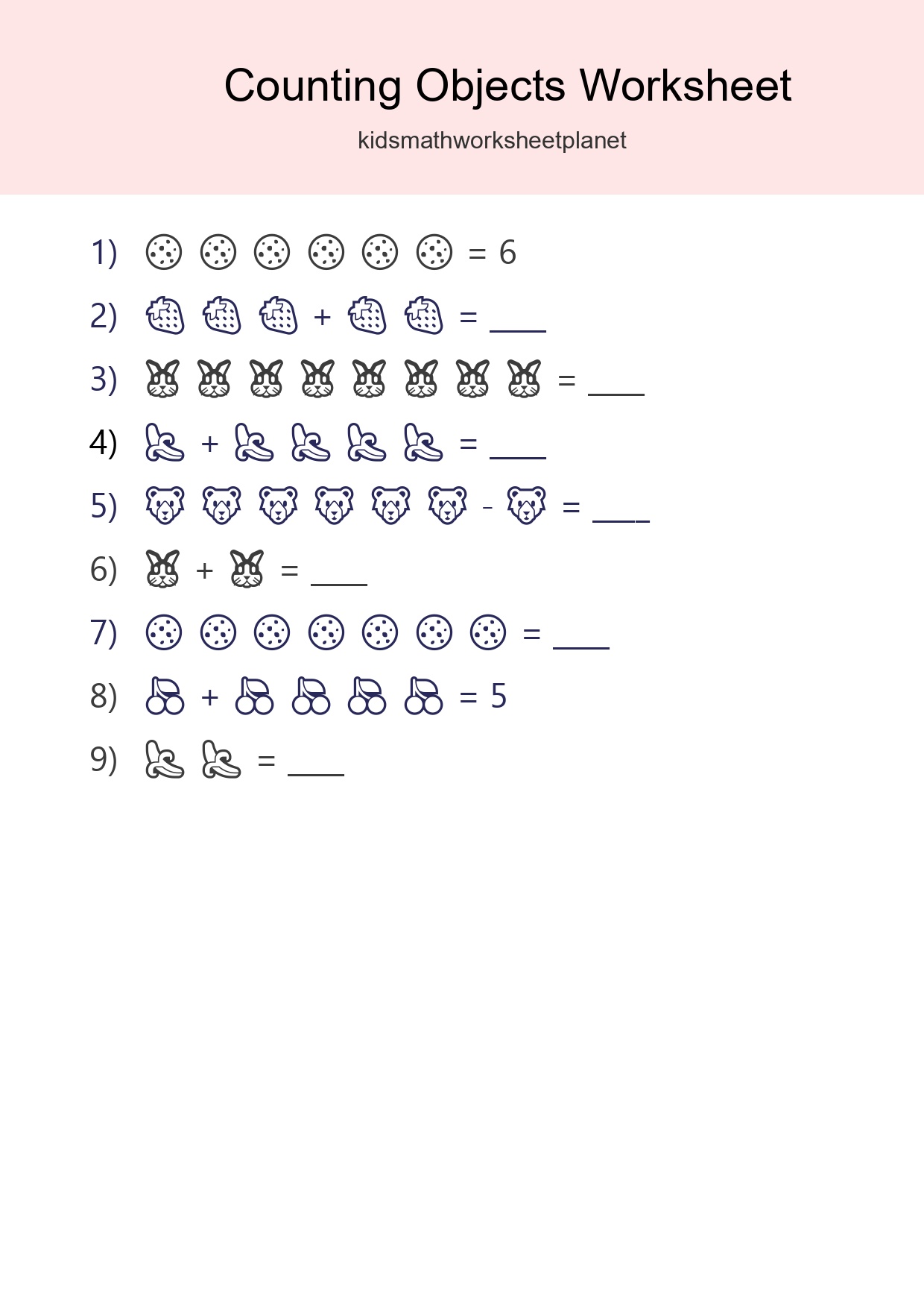Learn Counting With Pictures Worksheet (Kindergarten) - Part 256