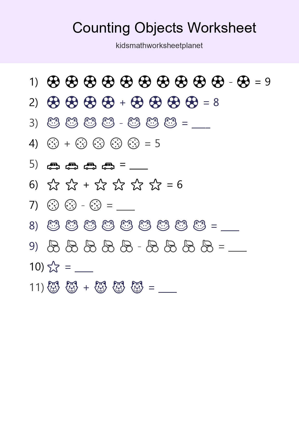Learn Counting With Pictures Worksheet (Kindergarten) - Part 267