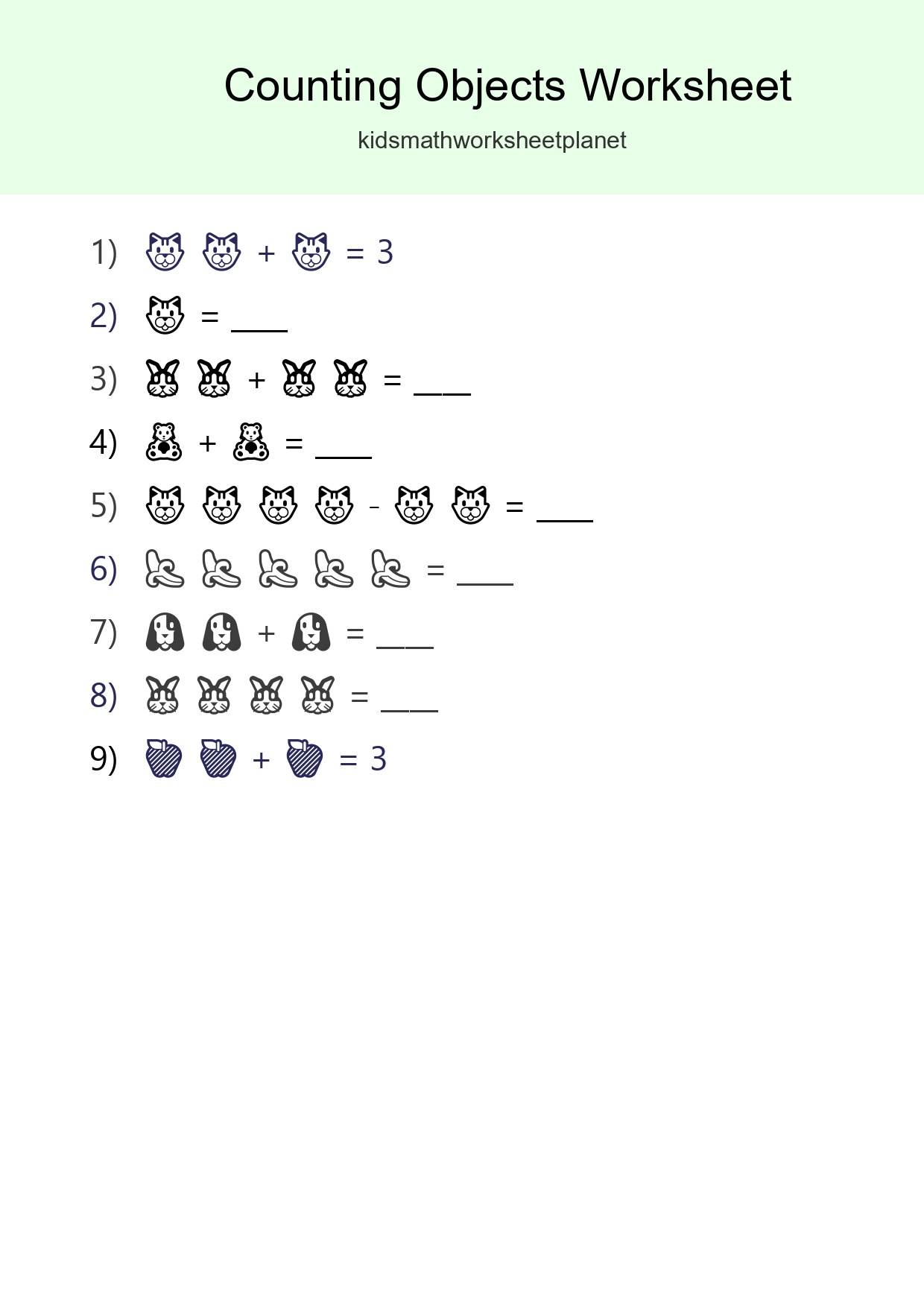 Pre-K Count The Objects Worksheet - Part 168