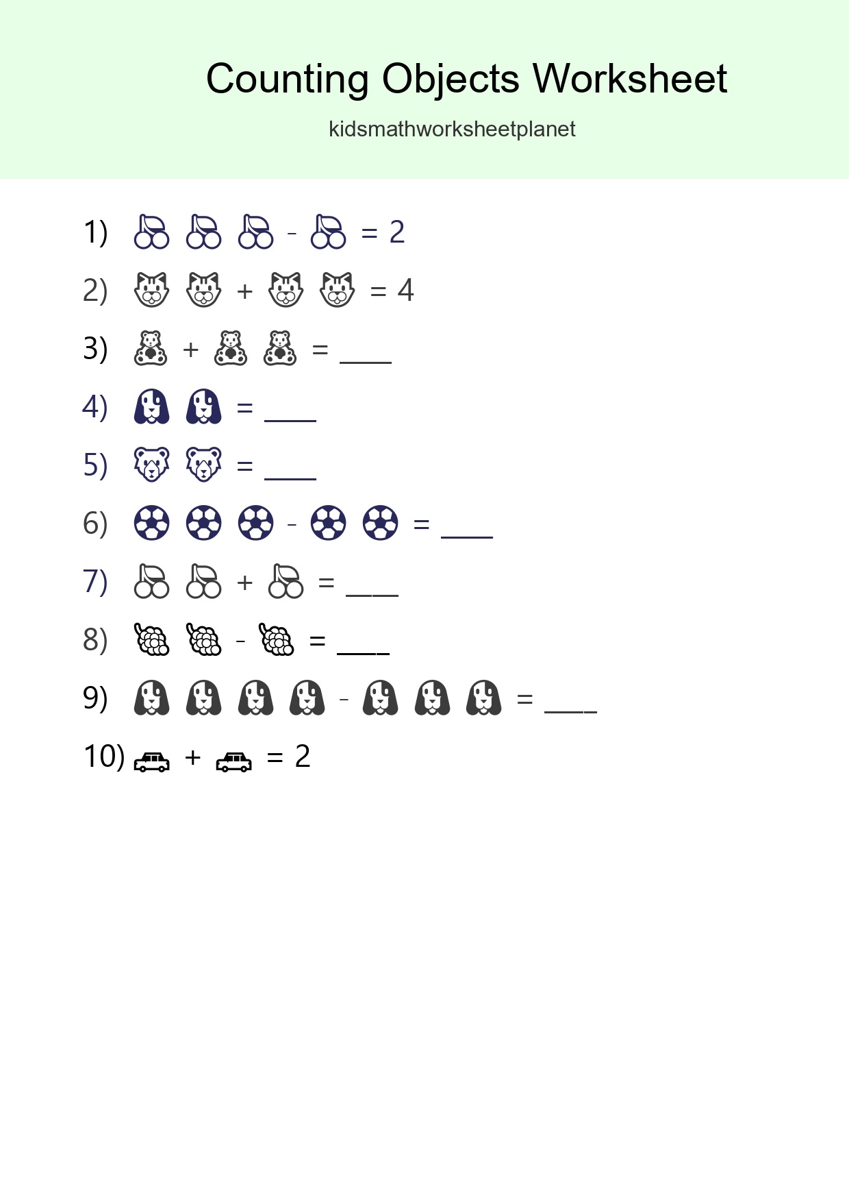 Pre-K Count The Objects Worksheet - Part 223