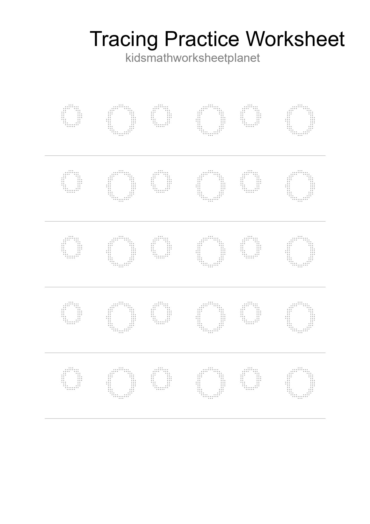 Printable Tracing Worksheet For Kids - Part 263