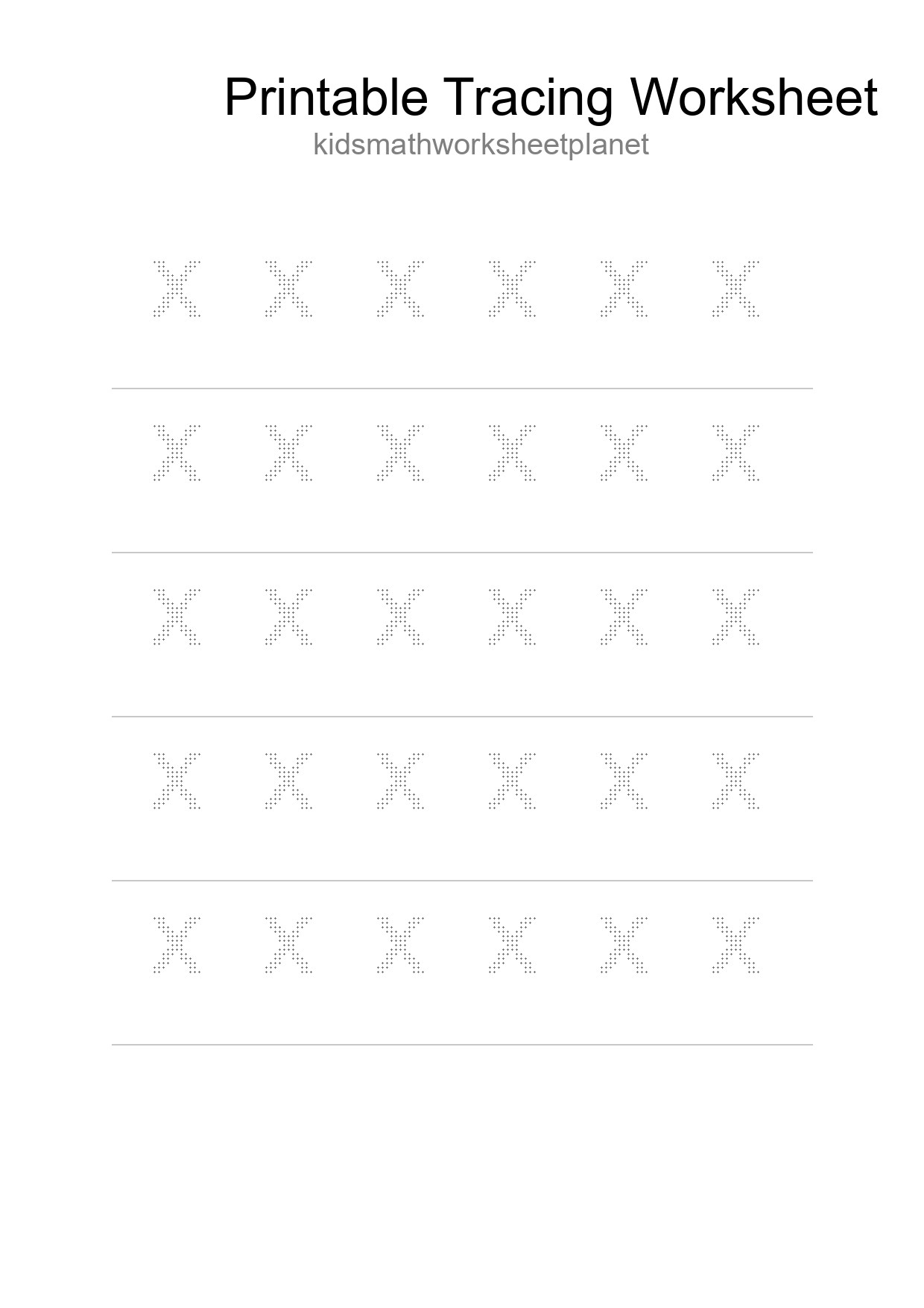 Printable Tracing Worksheet For Kids - Part 296