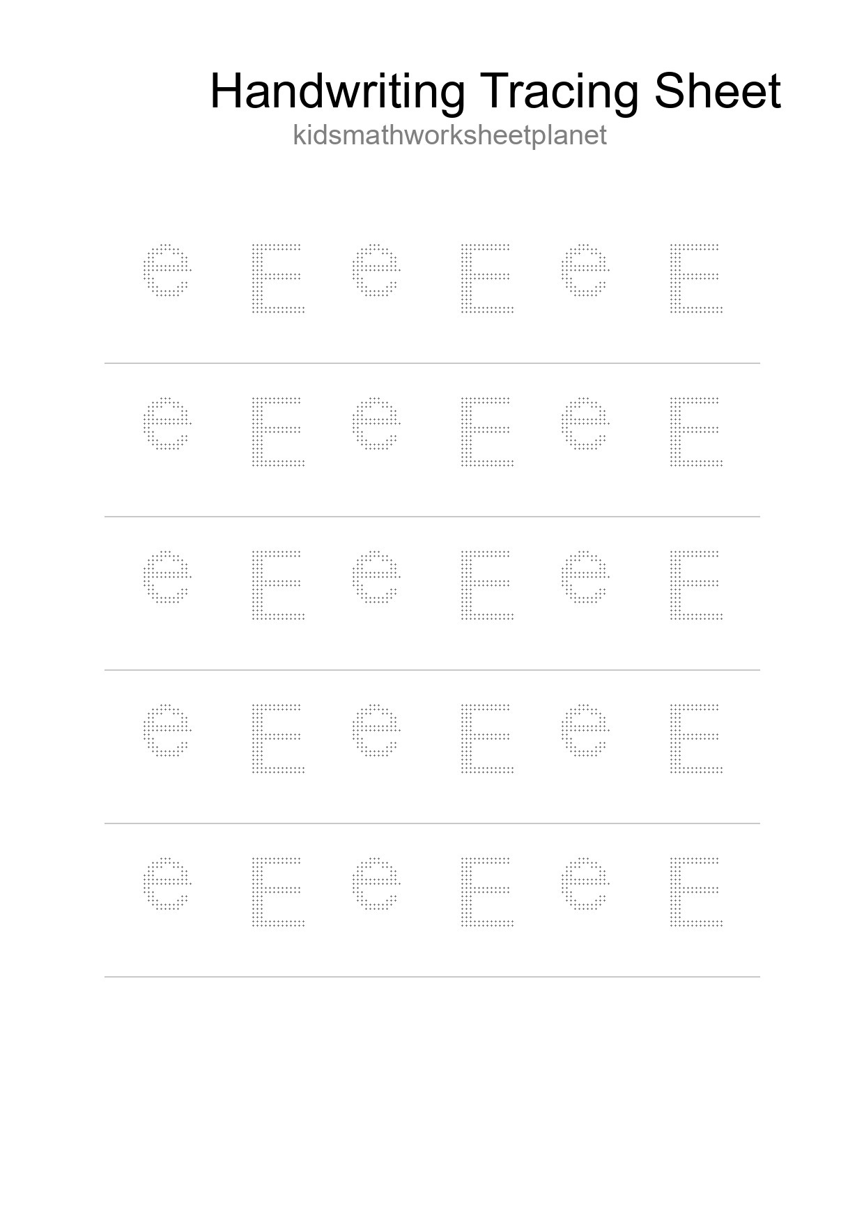 Printable Tracing Worksheet For Kids - Part 43